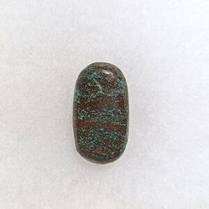 Large 26.65 Crt Polished Natural Mahogony and Teal Spiderweb Turquoise Cabochon
